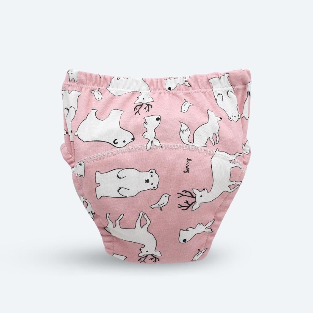 

Многоразовые детские подгузники Мягкие хлопковые тканевые подгузники Милые детские тренировочные трусики Мальчики Девочки L-Polar bear