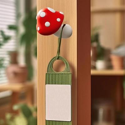 Wall Mounted Hooks No Drilling Cute Storage Mushroom Towel Hooks Wall Hanger for Kitchen Bathroom Living Room Shower Entryway