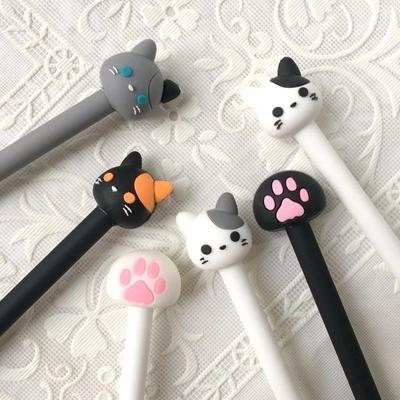 5 Stück/Set 0,5 mm Kawaii Katze Gelstift Niedliche Kralle Schwarze Tinte zum Schreiben Schreibwaren Büro Schulbedarf Zeichenstifte Zufällige Farbe