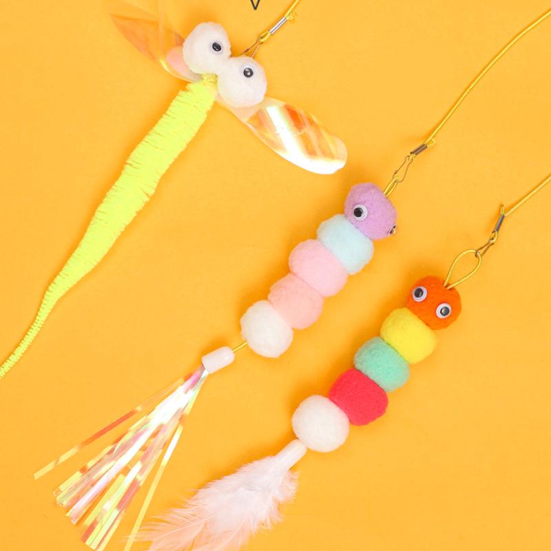 Cat Teaser Wand with Hanging Plush Rope for Kittens
