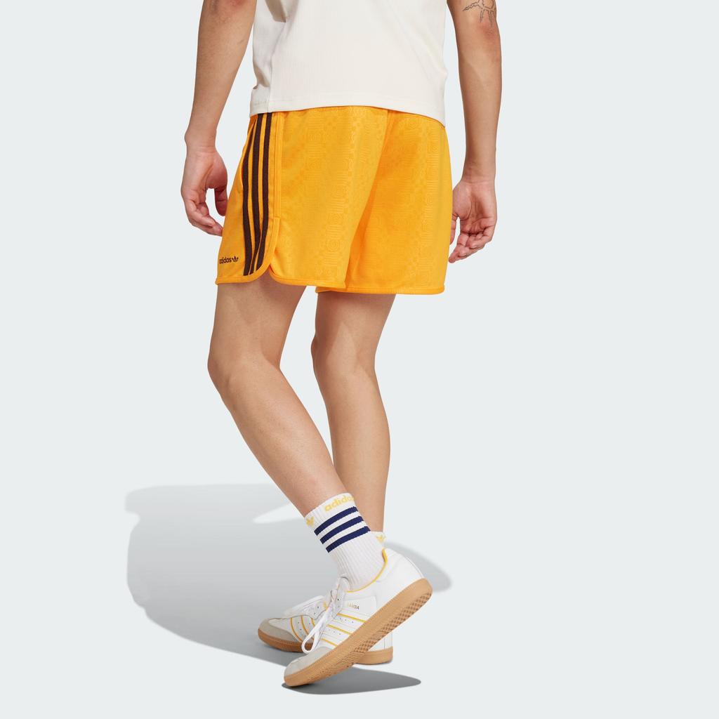 Adidas Striped Elastic Comfort Casual Shorts Men Bottoms Orange JC6514