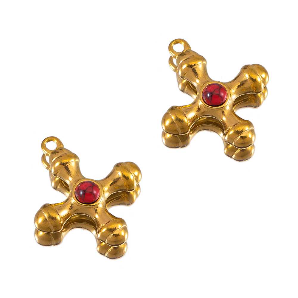 

2pcs Stainless Steel Gold Color Cross Pendants Retro-minimalist for Necklace Bracelet Jewelry Making DIY Accessory Supplies 2pcs