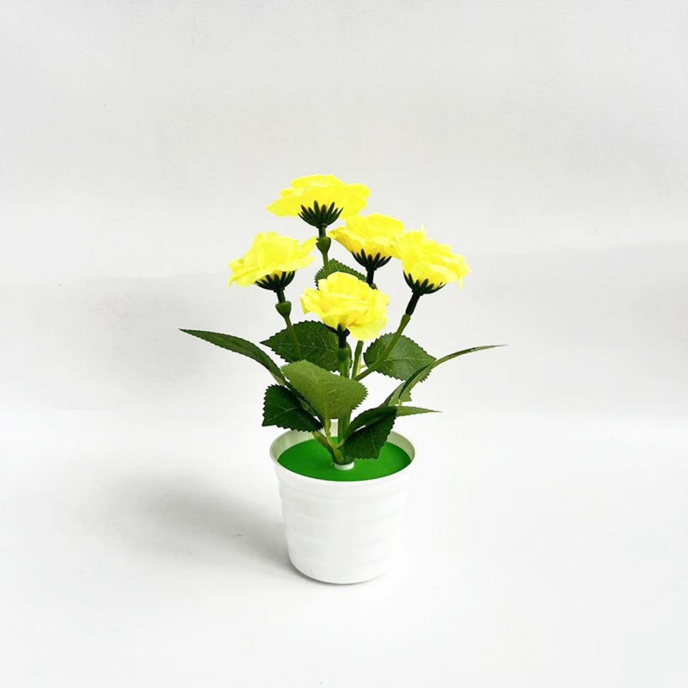 Simulated Artificial Rose Potted Flowers Multi-Bloom Bonsai Living Room Ornaments