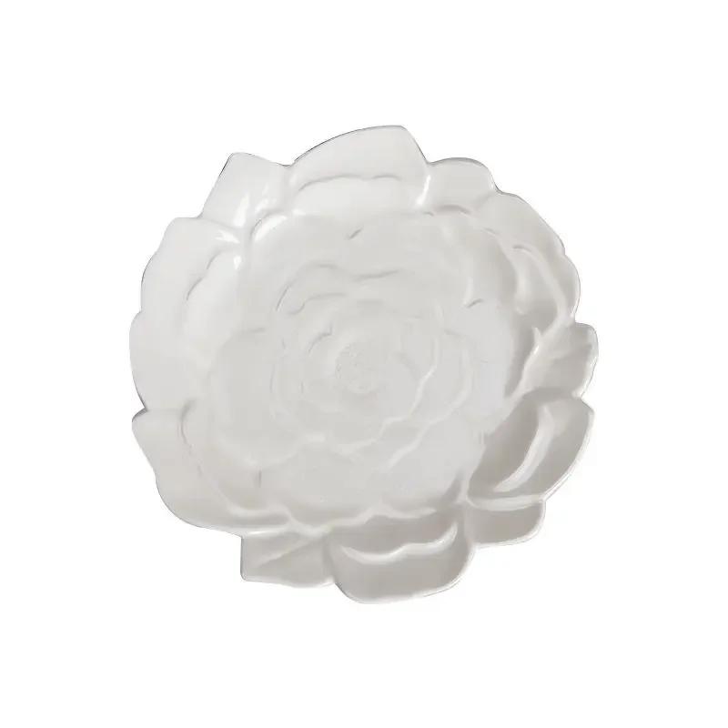 Французская роза Цветочная тарелка Керамическая десертная тарелка 8,5 дюйма Блюдо Изысканная посуда Западная тарелка Ужин Столовая посуда Тарелки