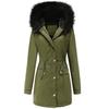 Women's Winter Parka Coat Thickened Fleece Lined Padded Warm Hooded Long Military Puffer Jacket Faux Fur Overcoat Casual Fashion Outdoor Outerwear New