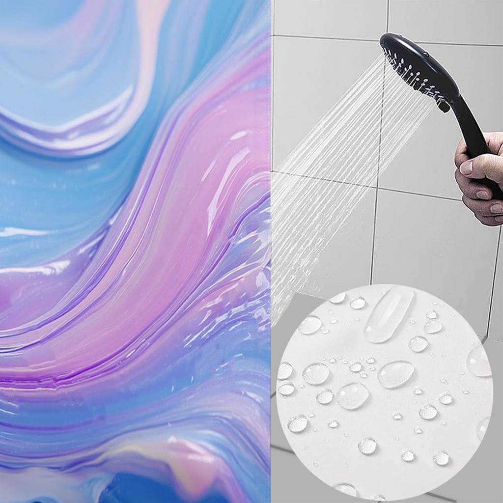 Süßer Abstrakt Marmor Duschvorhang Buntes Design Badezimmer Dekoration Modernes Kunst Thema Wasserdicht Badvorhang