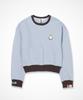 HYPERREET Women'S Crop Small Wappen Sweatshirt [Sky Blue]