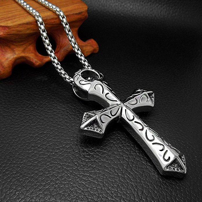 Men's Necklace Lady's Necklace hiphop Hip Hop Titanium Necklace Cross 410c20236502