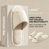 Pantoufles en Lin Quatre Saisons pour Hommes et Femmes Intérieur Antidérapantes Respirantes Absorbantes de Transpiration Silencieuses Maison Confortables Pantoufles en Tissu de Lin