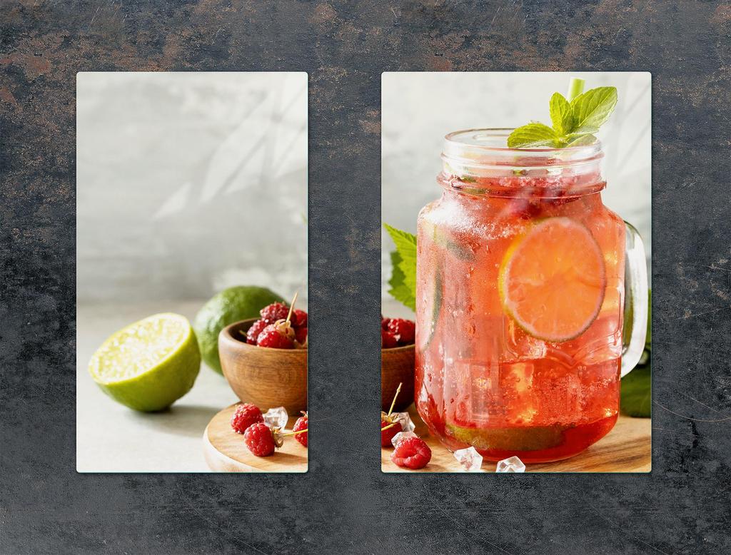 GLAS-SCHUTZPLATTE FÜR DIE KÜCHE 65x52 DRINK