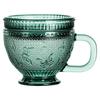 LOVWISH Dark Green Butterfly Embossed Glass Mug with Handle & Lid