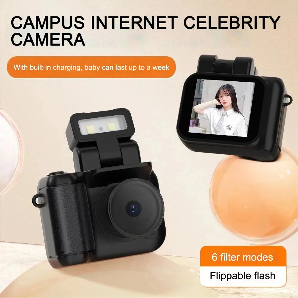 HD 1080P Mini Camera Portable Monoreflexes Style Cam CMOS With Flash Lamp Battery Dock Video Recorder LCD Screen Small Camcorder