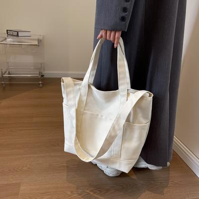 Large Capacity Canvas Bag Female College Student Class Messenger Bag Handbag Simple Cloth Bag Shoulder Bag Canvas Bag
