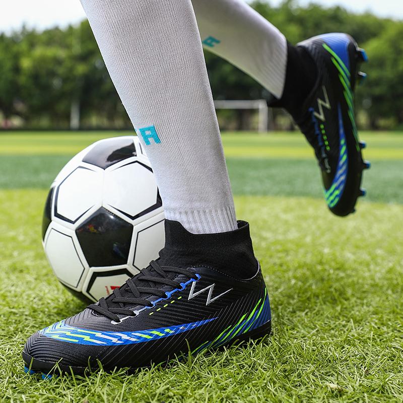 TF/FG High-Top Sports Training Football Boots Men Athletic Sports Non-Slip Cleats Sneakers Youth Kids Outdoor Grass Soccer Shoes