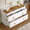 Sideboard Made of Single-pane Safety Glass with 6 Drawers, Dressing Table, Tip-proof, for Bedroom and All Living Rooms, W120 X D40 X H78cm, White