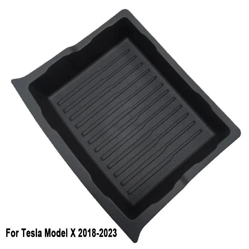 Underseat Storage Box for Tesla Model X 2018-2023 Car Drawer TPE Hidden Drawer Type Storage Organizer Car Interior Accessories