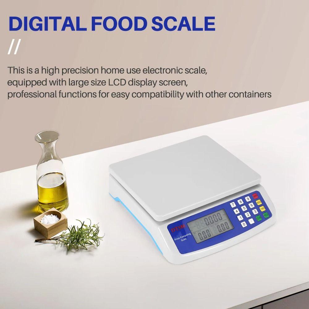 LCD Display Kitchen Digital Scale 30kg/1g Capacity Electronic Pricing Scale Coins Counting