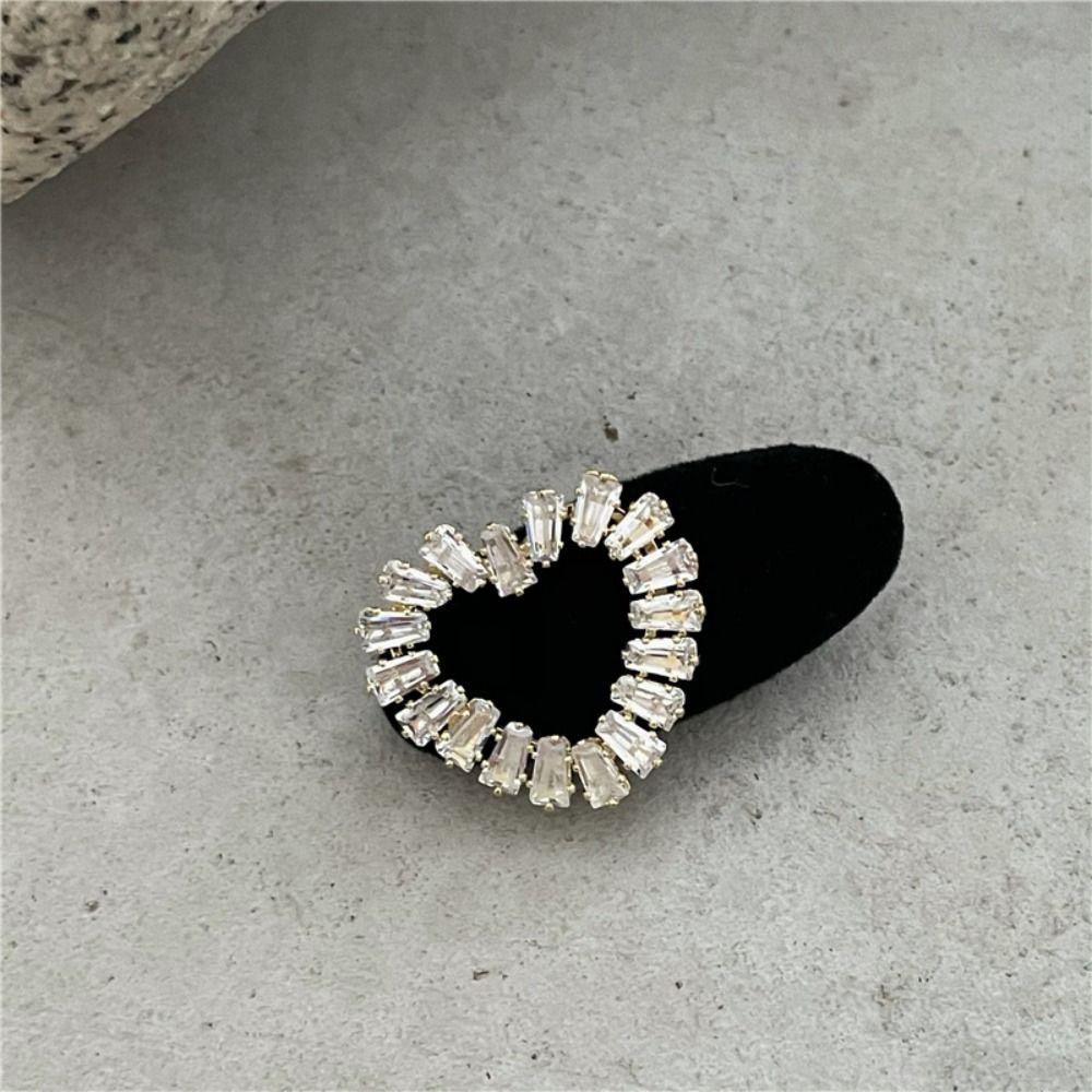 Zircon Hairband BB Clip Sweet Barrettes Velvet Duckbill Clip Girls Hair Clip Korean Style Hairpin