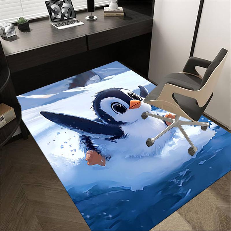 

1PC Penguin Snow Non-Slip Floor carpet, suitable for Office, bedroomand playrooms. It can also be used as a sofa footrest cover-T60 60cm by 90cm