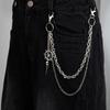 Punk Halloween Goth Diablo Waist Chain Fashion Metal Rudder Skull Spike Multi-Layer Trousers