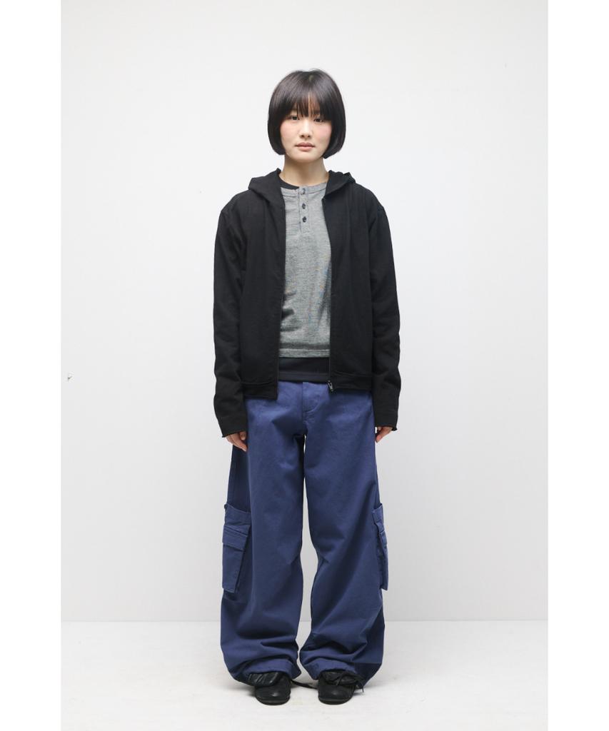 Hatchingroom Rough Hoodie Slub Black