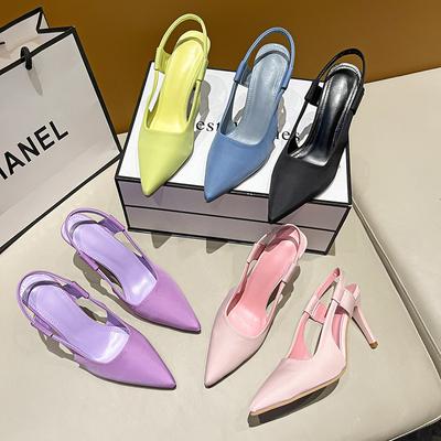 Sandali Estivi da Donna con Tacco Alto Sottile Slingback a Punta Mules Slip-On Scarpe da Donna Eleganti Décolleté Basse Scarpe da Cerimonia