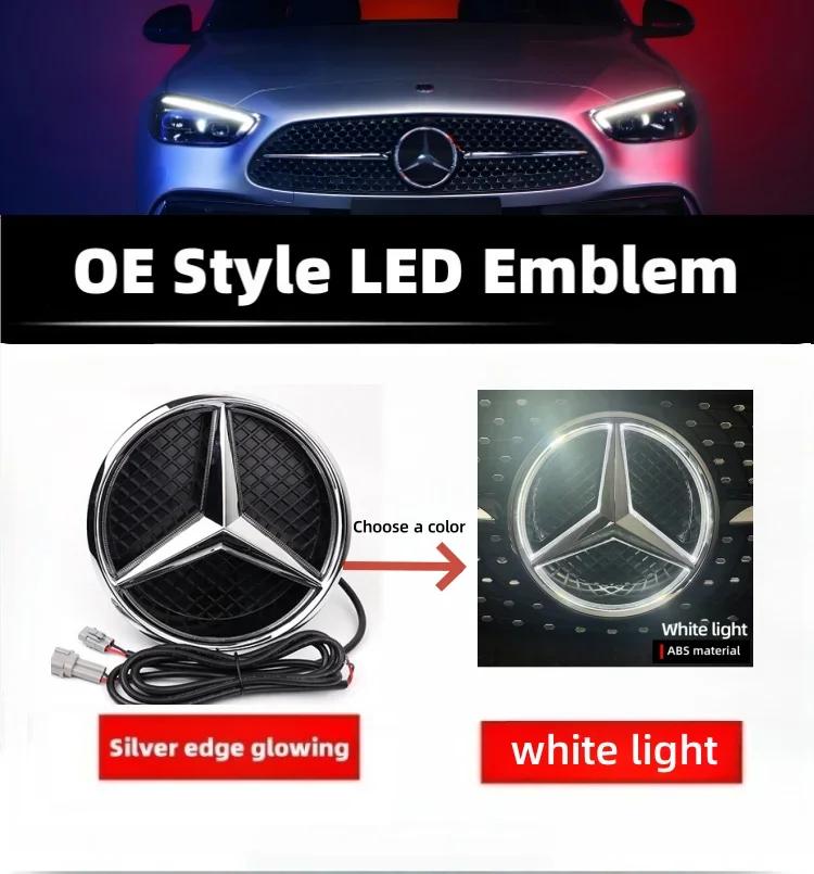 

C200 E200 For Mercedes Benz Star Emblem to Front Grille for Car White, Blue and LED Illuminated Logo for Mercedes Benz W205 W212 A-W176 2013-2018