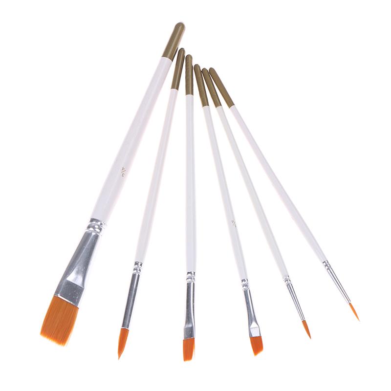 6Pcs Art Painting Brushes Set Acrylic Oil Watercolor Artist Paint Brush Set
