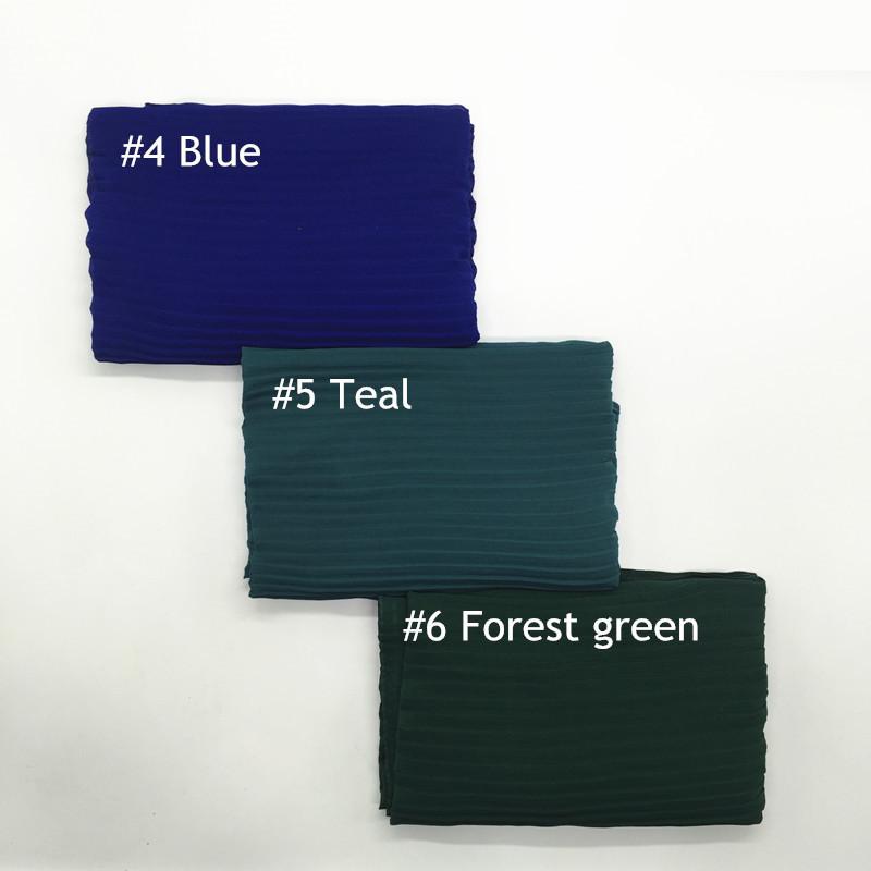 Women Solid Color Pleat Muslim Sunscreen Headscarf