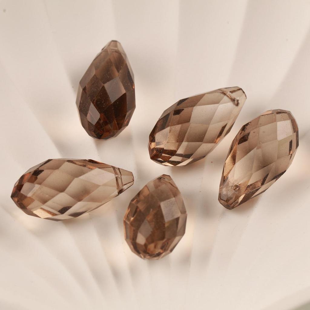 10pcs Teardrop Faceted Crystal Glass Beads Loose 12x25mm Drilled Pendant Drops  Crafts Beads for DIY Jewelry Making  Accessories