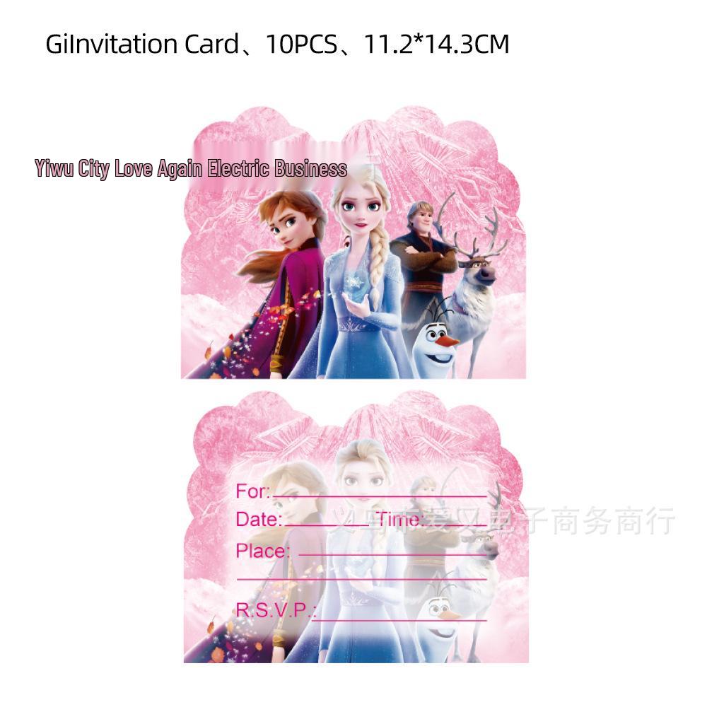 Pink Frozen Elsa Birthday Party Tableware Set: Plates, Napkins, and Decorations