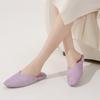 Fashion Elegant Purple Silk Print Design Flat Slippers Women Cozy Warm Fuzzy Brand Home Slipper Lightweight Soft Sole Sandalias De Mujer