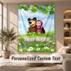 Masha and the Bear Tapestry, Personalized Custom Text, Wall Hanging Tapestry For Living Room Home Wall Decor