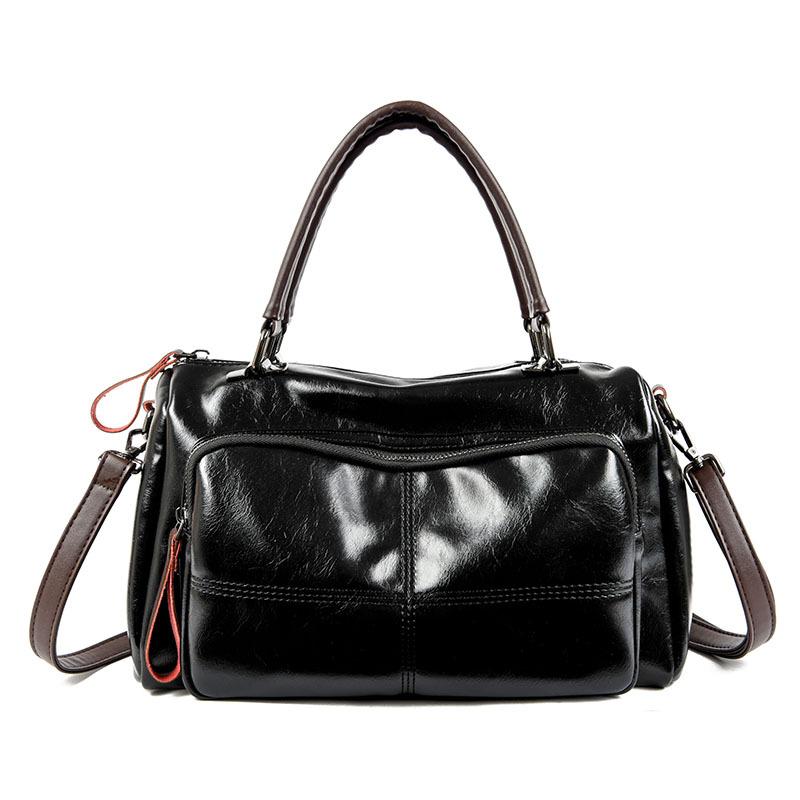 

Retro large-capacity women s handbag 2025 new simple and versatile casual commuter shoulder messenger bag чорний
