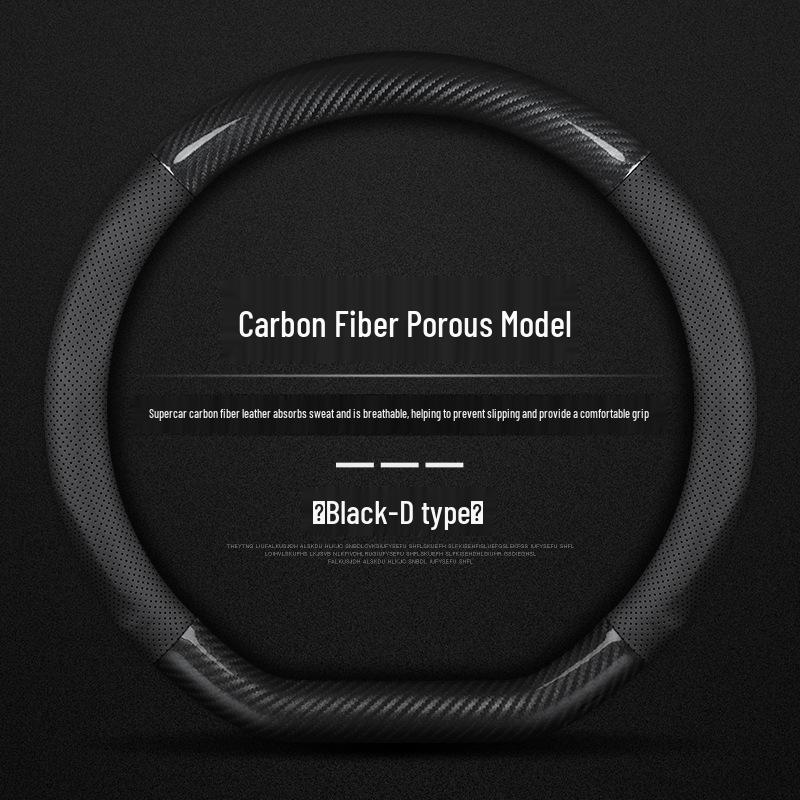 XPeng Steering Wheel Cover for P7, G3, G3i, P5 - Genuine Leather Carbon Fiber, High-Quality.