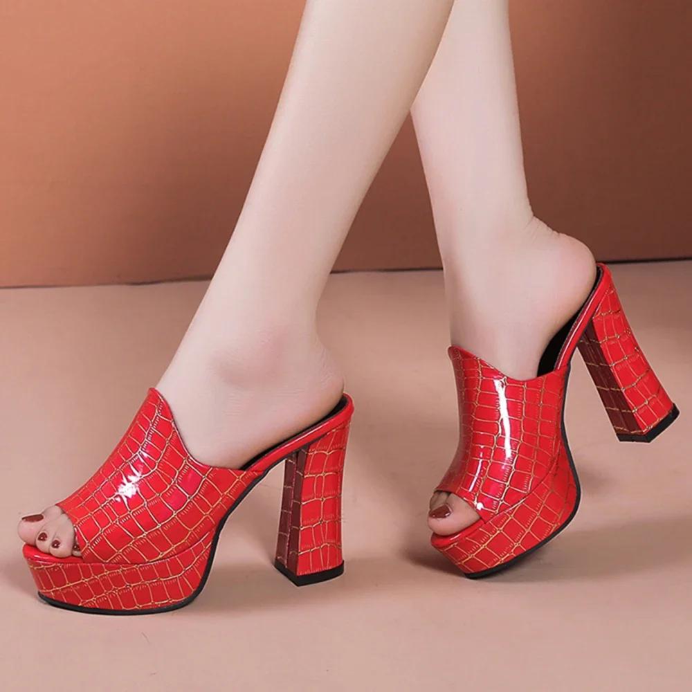 Fashion Platform Slippers Women Sandals Summer High Heels Women Shoes Slides Designer Slippers Party Pumps Ladies Shoes Zapatos De Mujer