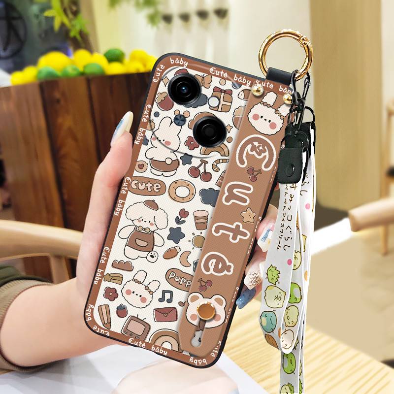 

Противоударная задняя крышка чехол для телефона для Tecno POP9 4G/Spark GO 1/KL4 Милый мягкий чехол Ремешок Прочный держатель для телефона Подставка Tecno POP9 4G/Spark GO 1/