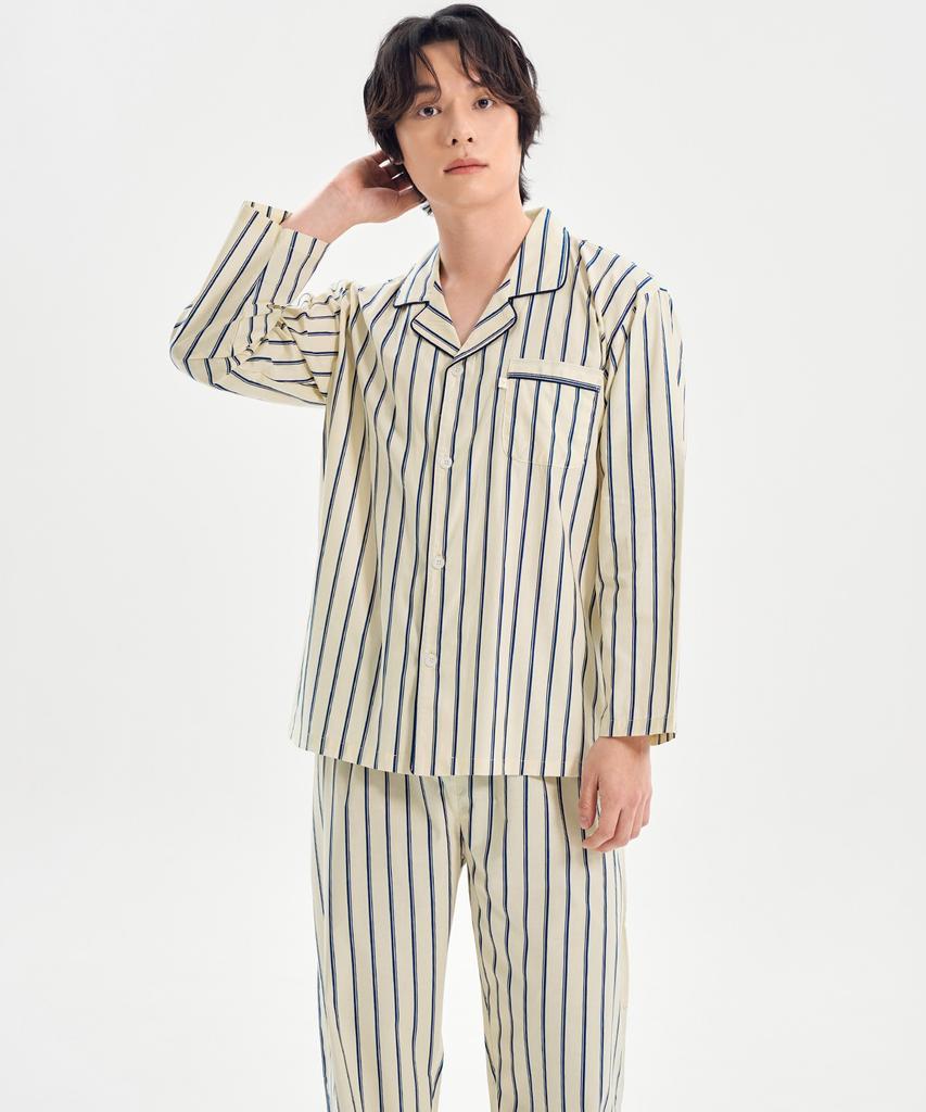 Meipeullawo Excellent Long-Sleeve Pure Cotton Men'S Plus Size Pajama Set