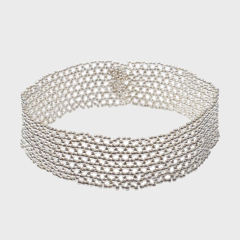 

Eireve NETTED BEADS CHOKER NECKLACE (METAL) Metal (silver)