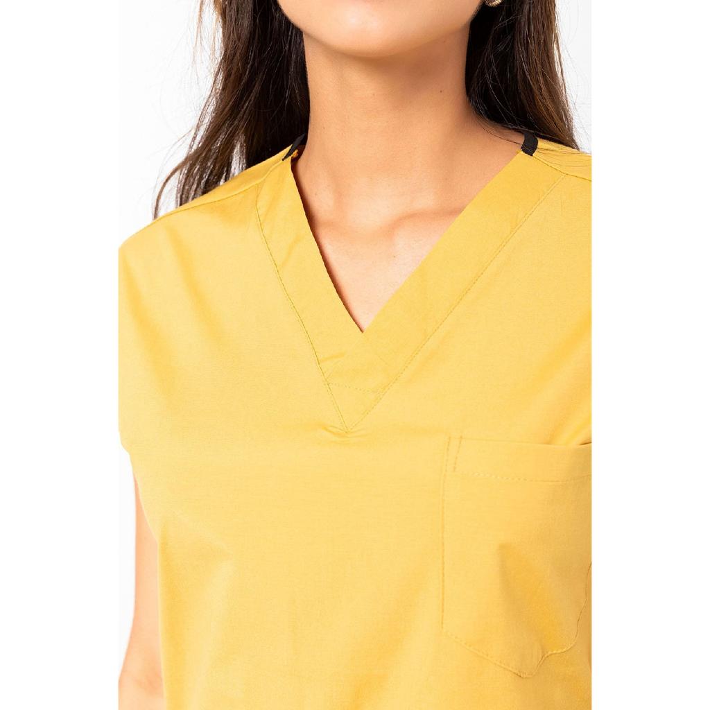 Scrubs Nurse Uniform Single Top Tery Cotton Lycra
