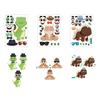 6 Sheets/Set Cartoon Dinosaur Make A Face DIY Stickers for Children Gift Do-it-yourself Assembly Game Sticker Decoration