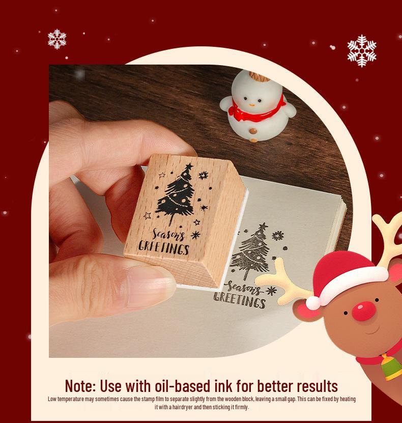 DIY Christmas Wooden Stamp Set for Journal and Diary Decoration