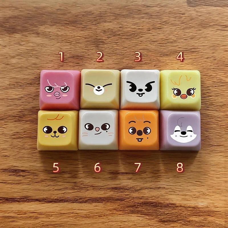 Stray Kids SKZOO Cartoon Animal Character Keycap Keychain Cute Anime Key Cap Custom Fan Support Merchandise Gift For Stay