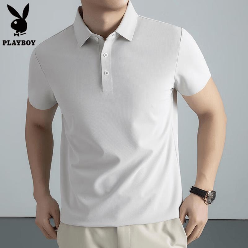 PLAYBOY Men s Cool-Feel Quick-Dry Short Sleeve POLO Shirt 50