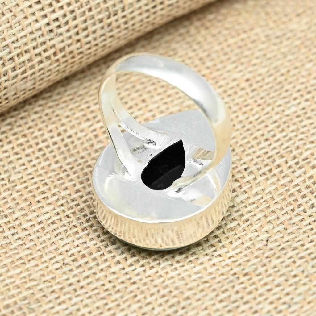 Blauer australischer Triplet Opal Edelstein 925 Sterling Silber Einzigartiger Schmuckring für Frauen