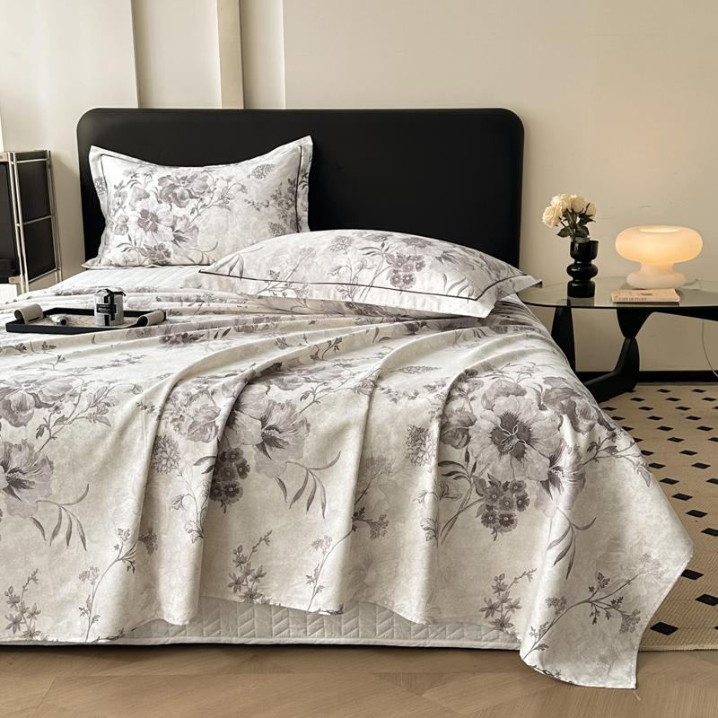 Vintage Style Floral Pattern 100% Cotton Bed Sheet Set Dark Color Flowers Luxurious Bedspread with Pillowcases Queen Bedding Set