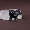 Black Chic Punk Bird Brooch With Creative Cartoon Design Eyecatching Decorative Alloy Pin All For