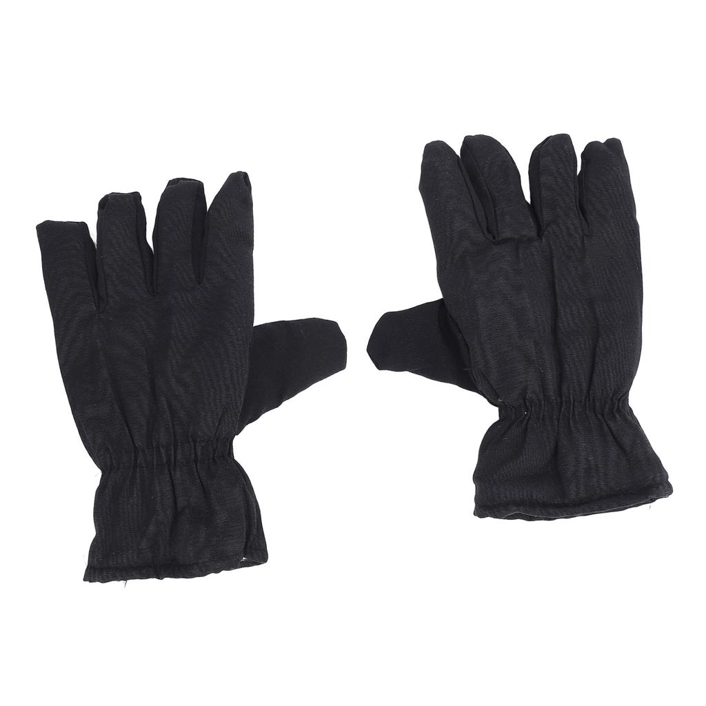 Winter Warm Snowboarding Gloves Thickened Padded Black Color 5 Fingers Cold Weather Gloves