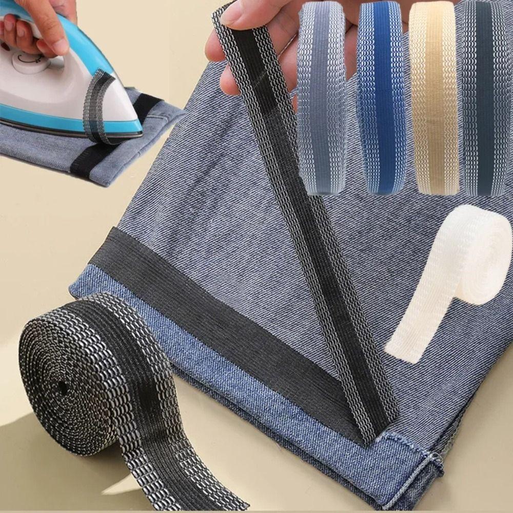 1-5m Iron on Hem Tape Self Adhesive Fabric Fusing Tape Trouser Edge Paste  Clothing Repair