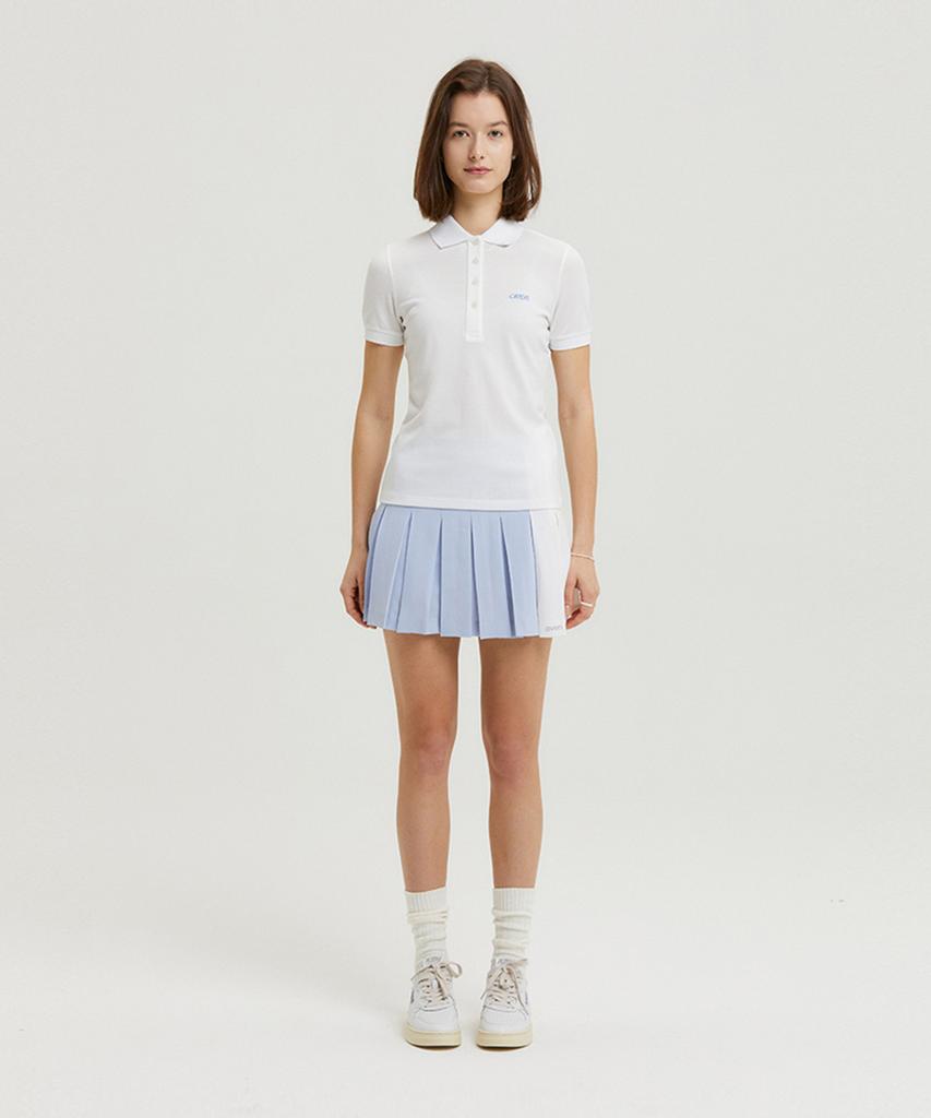 A Ben Stretch Pure Pleated Contrast Skirt Sky Blue